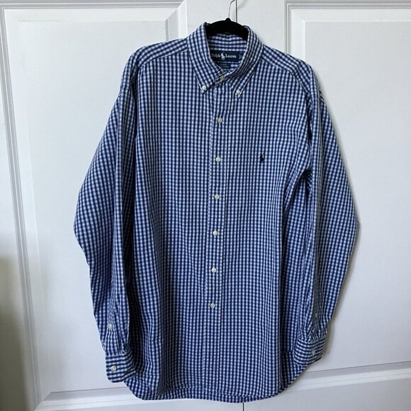 Ralph Lauren Other - Vintage Ralph Lauren Blake Shirt Mens M Blue Plaid Oxford Button Up